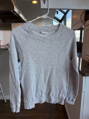 TNA Women's Long Sleeve Waffle Knit Pullover - light Heather Gray size XXS EUC